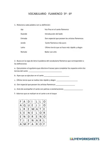 Vocabulario flamenco