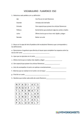 Vocabulario Flamenco