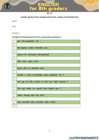 KD 3.4 - Giving Instruction, Making Invitation, and Asking for Permission