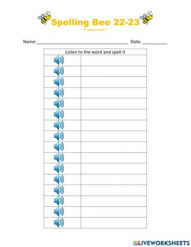 Spelling Bee 3rd-L1