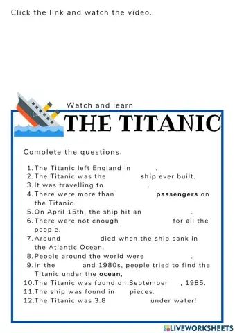 The Titanic: audiovisual comprehension