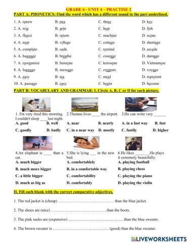 G6-review u4 practise 2