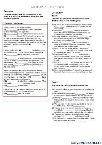 Gold exp c1 - test unit 1