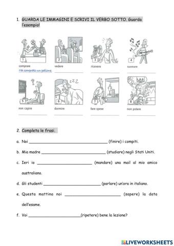 Passato prossimo regolare con avere