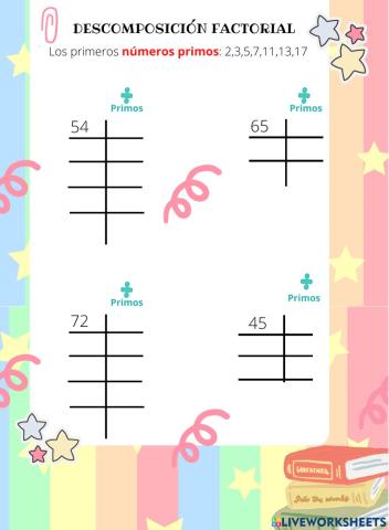 descomposición factorial 1 cifra