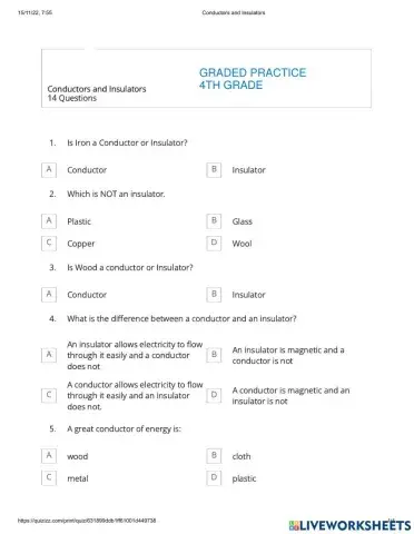 Conductors insulators