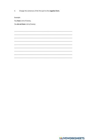 Negative sentences with -HAVE-