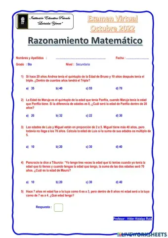 Raz Matemático 5to Sec