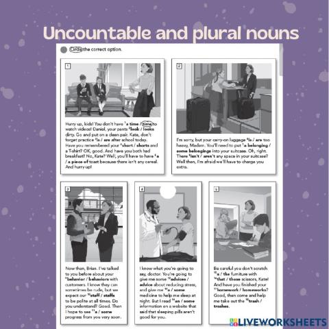 Uncountable and collective nouns