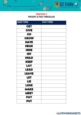 Irregular verbs II