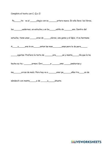 Lectoescritura c-z-q