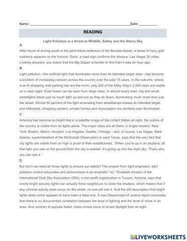 Reading Comprehension- IELTS