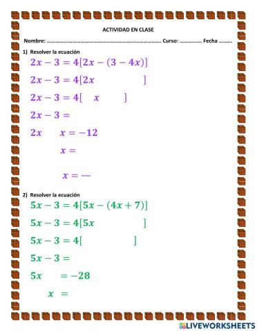 Ecuaciones de primer grado