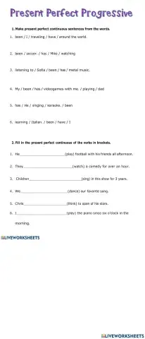 Present perfect progressive