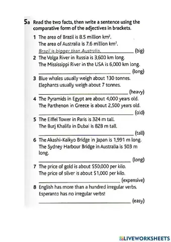 Comparative adjectives
