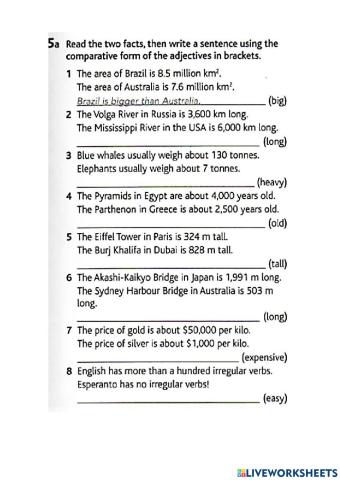 Comparative adjectives