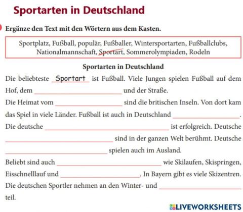 Sportarten in Deutschland