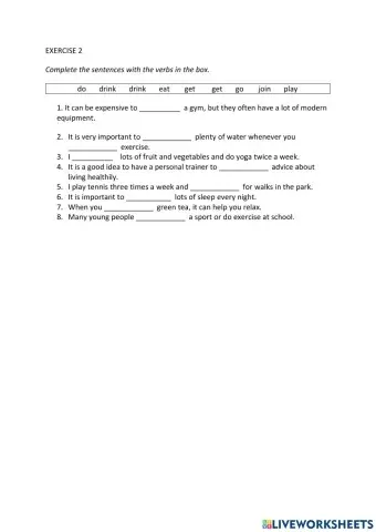 IE0, Unit 8, Grammar and Vocabulary, Exercise 2