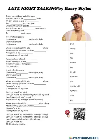 Song: -LATE NIGHT TALKING- by Harry Styles