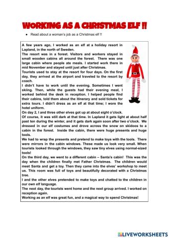 Working as a Christmas elf !!