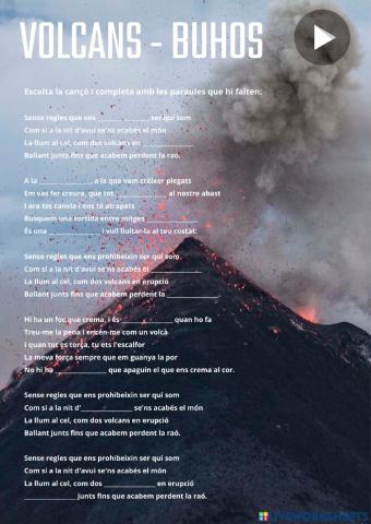 Cançó volcans buhos
