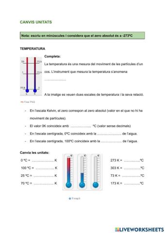 Canvi d'unitats de temperatura