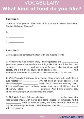 Food - What kind of food do you like?