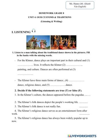 AVO-homework grade 8 (unit 4) (L&W)