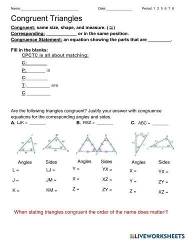 Congruent Triangles