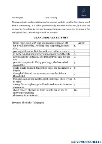 The Grandmother Sets Off