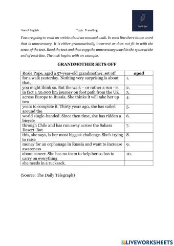 The Grandmother Sets Off