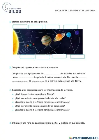 Sociales S1 - LA TIERRA Y EL UNIVERSO