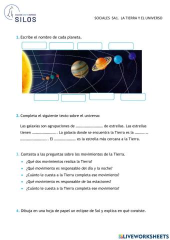Sociales S1 - LA TIERRA Y EL UNIVERSO
