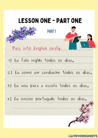 Lesson one part one pag 1