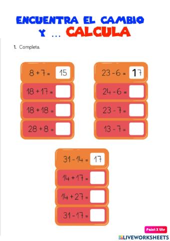 Encuentra el cambio y calcula