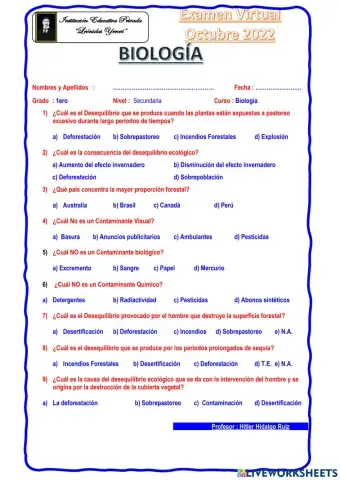 Biología 1ero Sec