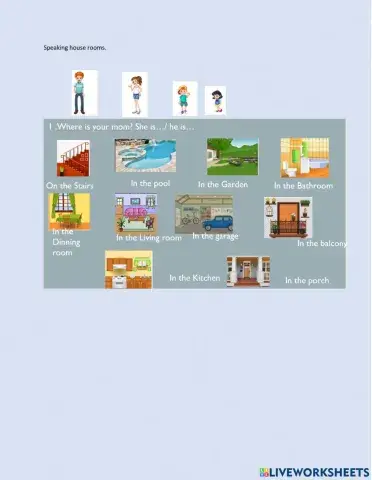 Speaking activity house parts