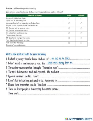Comparatives and superlatives