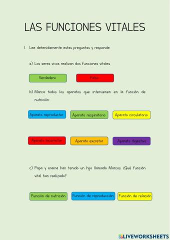 Las funciones vitales