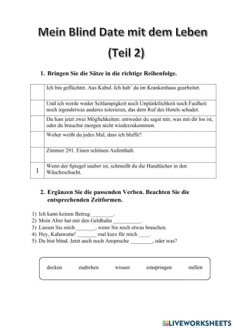 Mein Blind Date mit dem Leben (Teil 2)