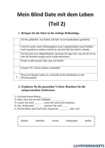 Mein Blind Date mit dem Leben (Teil 2)