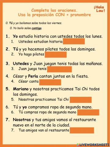 Preposición CON + pronombre