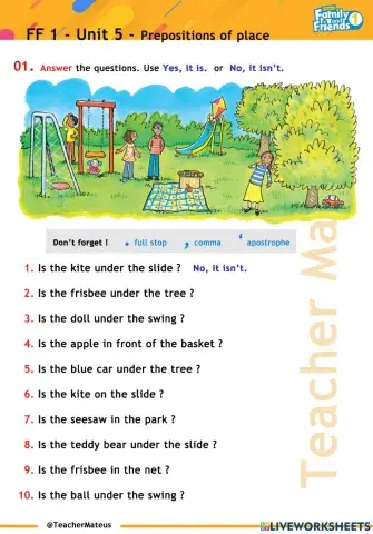 FF 1 - Unit 05 - Is the doll under the tree ?