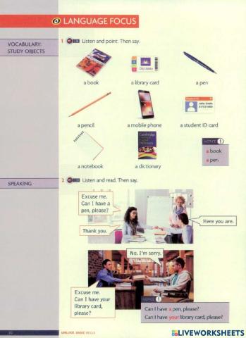 Unlock 1-Unit 1- HW-Language Development (Lesson 2.1)