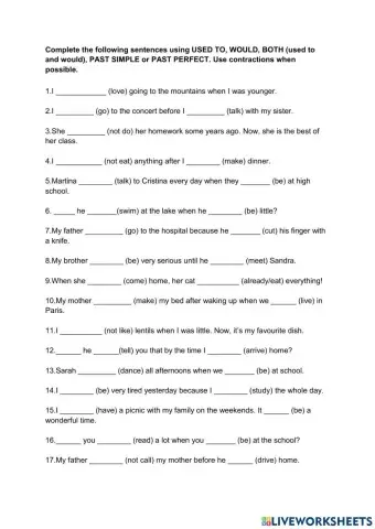 Past habits and past tenses