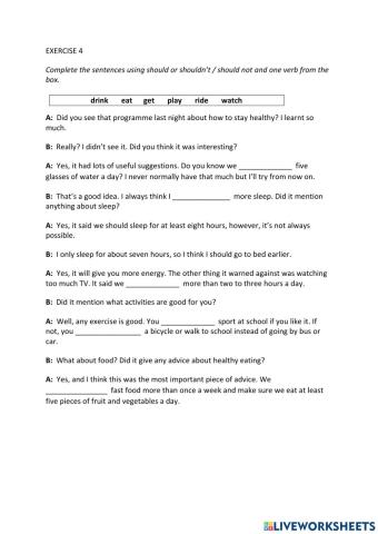 IE0, Unit 8, Grammar and Vocabulary, Exercise 4