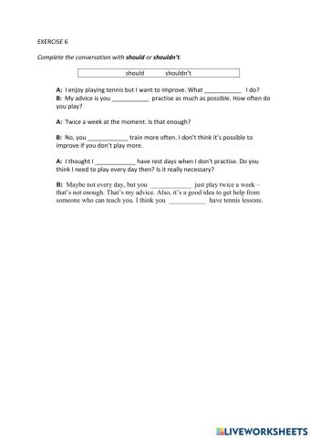 IE0, Unit 8, Grammar and Vocabulary, Exercise 6