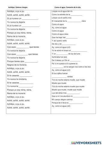 Día del flamenco: Achilipú, Como el agua.