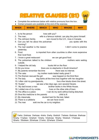 Relative clauses (b1)