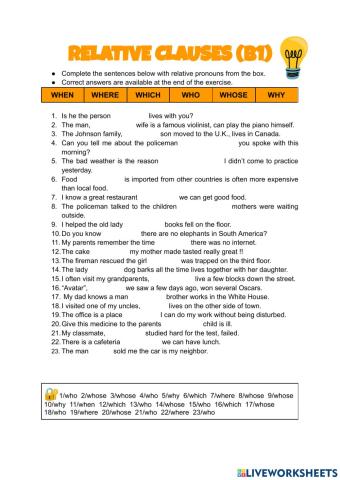 Relative clauses (b1)